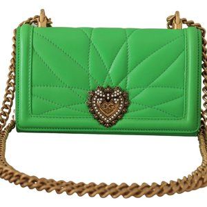 DOLCE & GABBANA Green Leather Devotion Cardholder IPHONE 11 PRO Wallet